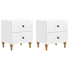 vidaXL Bedside Cabinet 2 pcs High Gloss White 43 x 34.5 x 48 cm 2