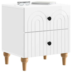 vidaXL Bedside Cabinet 2 pcs High Gloss White 43 x 34.5 x 48 cm 3