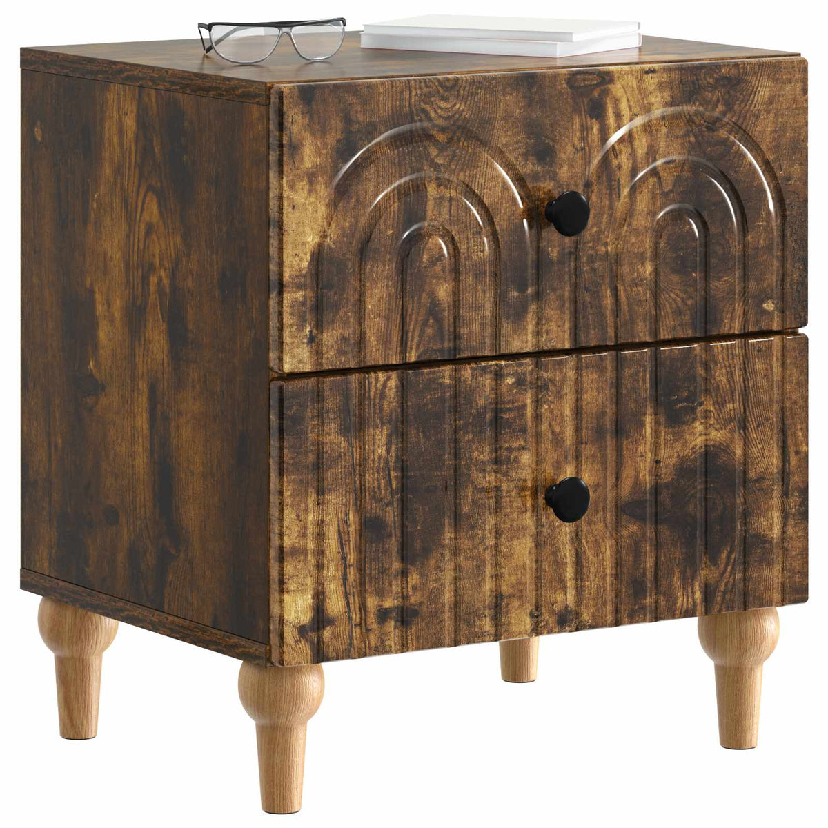 vidaXL Bedside Cabinet 2 pcs Smoked Oak 43 x 34.5 x 48 cm 3