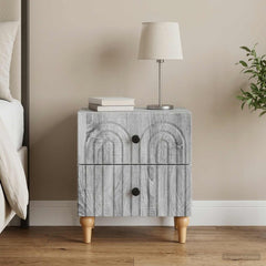 vidaXL Bedside Cabinet Grey Sonoma 43 x 34.5 x 48 cm Engineered Wood 1
