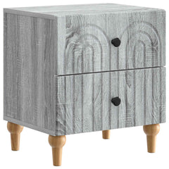 vidaXL Bedside Cabinet Grey Sonoma 43 x 34.5 x 48 cm Engineered Wood 2