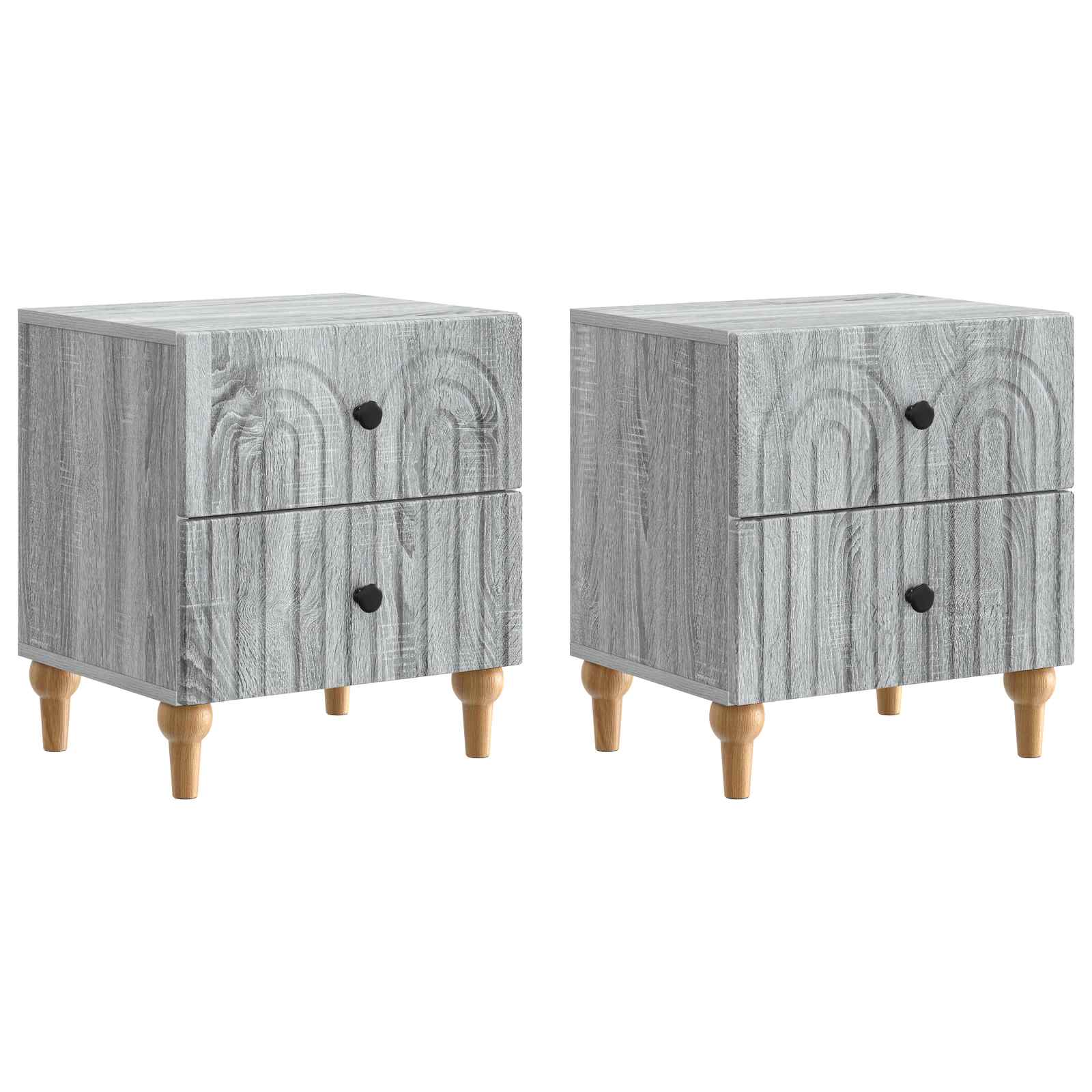 vidaXL Bedside Cabinet 2 pcs Grey Sonoma 43 x 34.5 x 48 cm 2