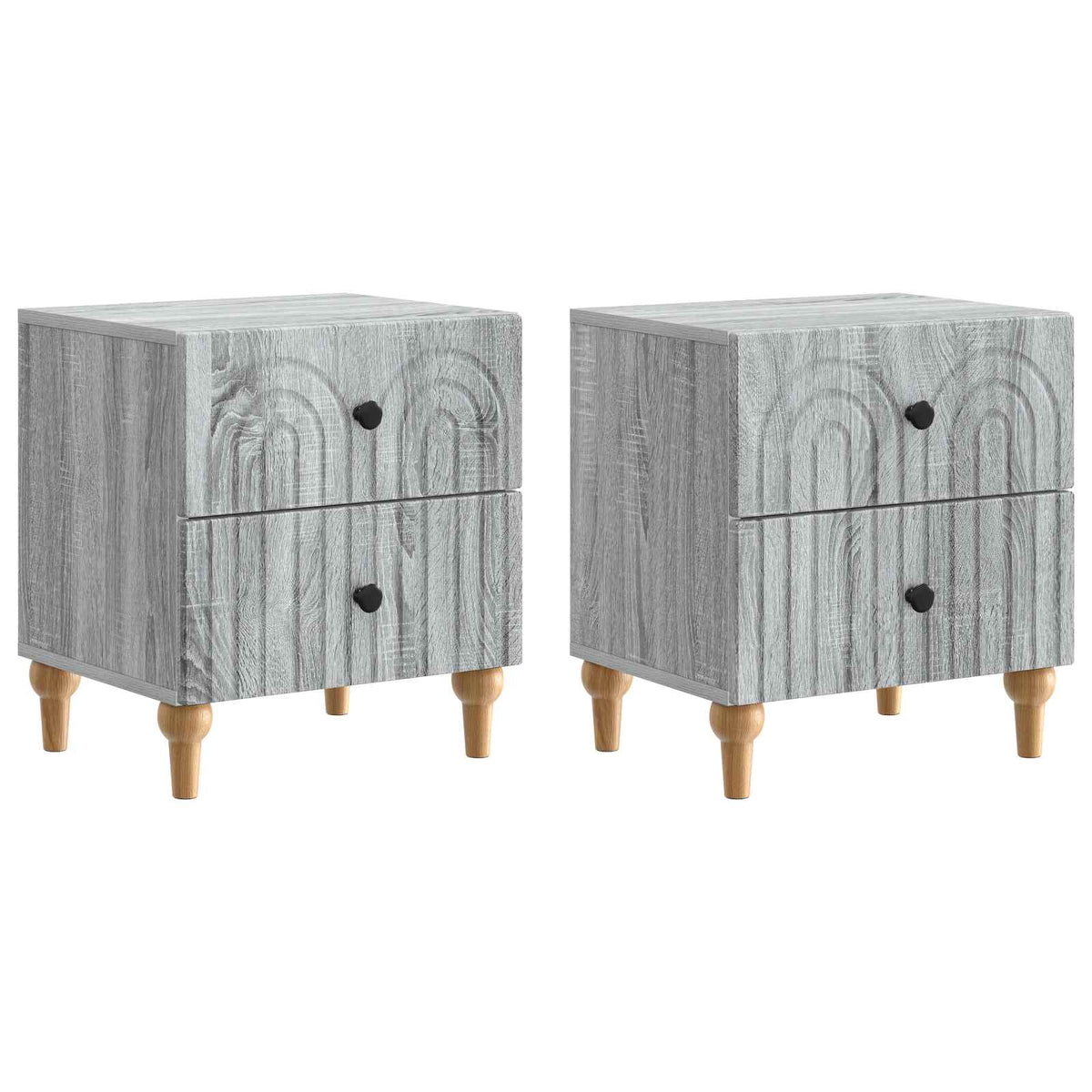 vidaXL Bedside Cabinet 2 pcs Grey Sonoma 43 x 34.5 x 48 cm 2