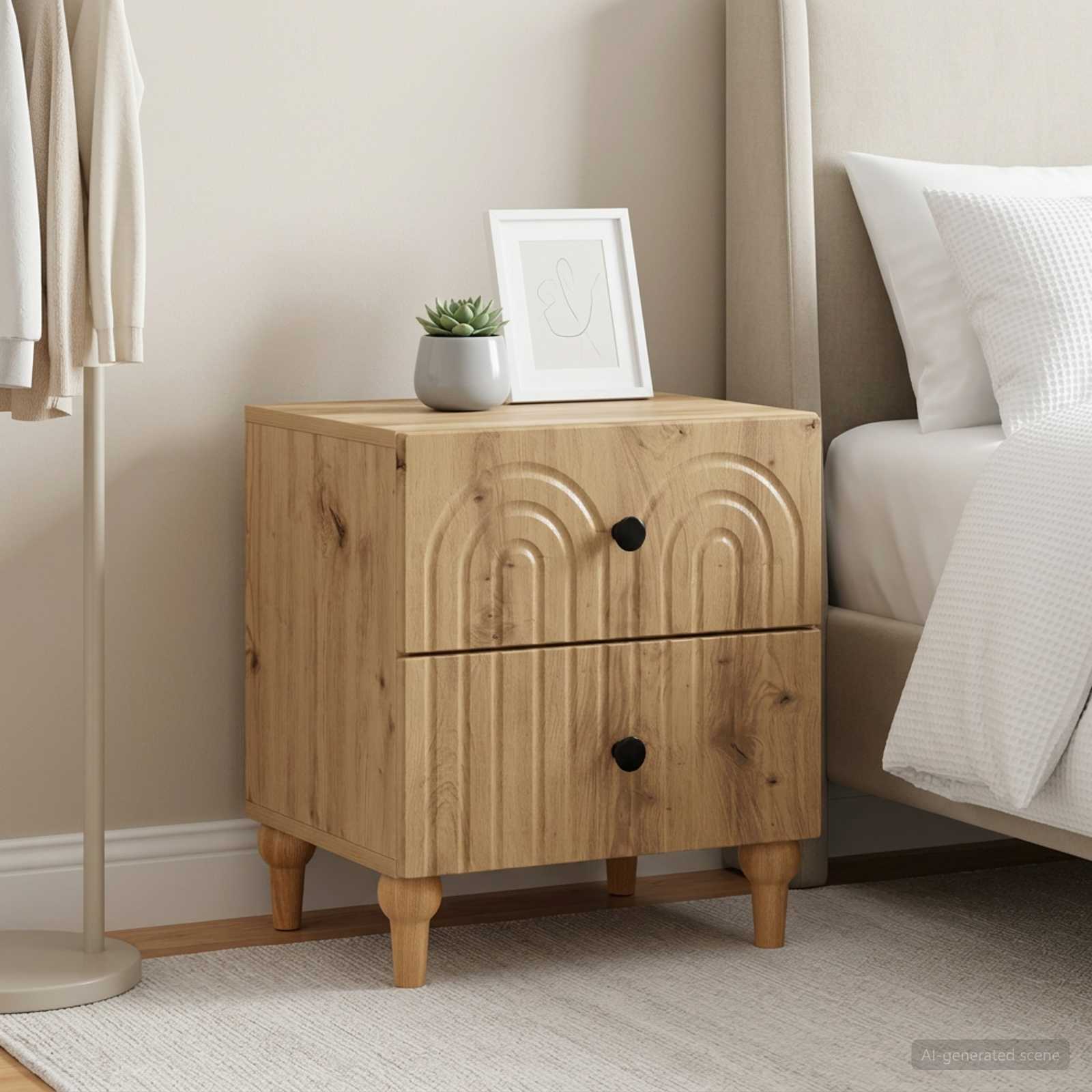 vidaXL Bedside Cabinet 2 pcs Artisan Oak 43 x 34.5 x 48 cm 4