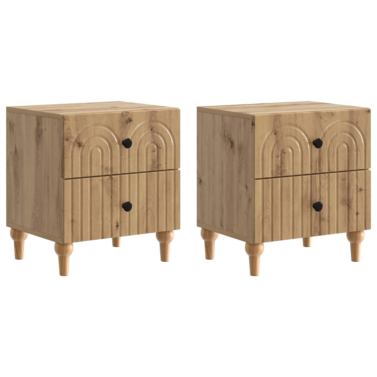 vidaXL Bedside Cabinet 2 pcs Artisan Oak 43 x 34.5 x 48 cm 2