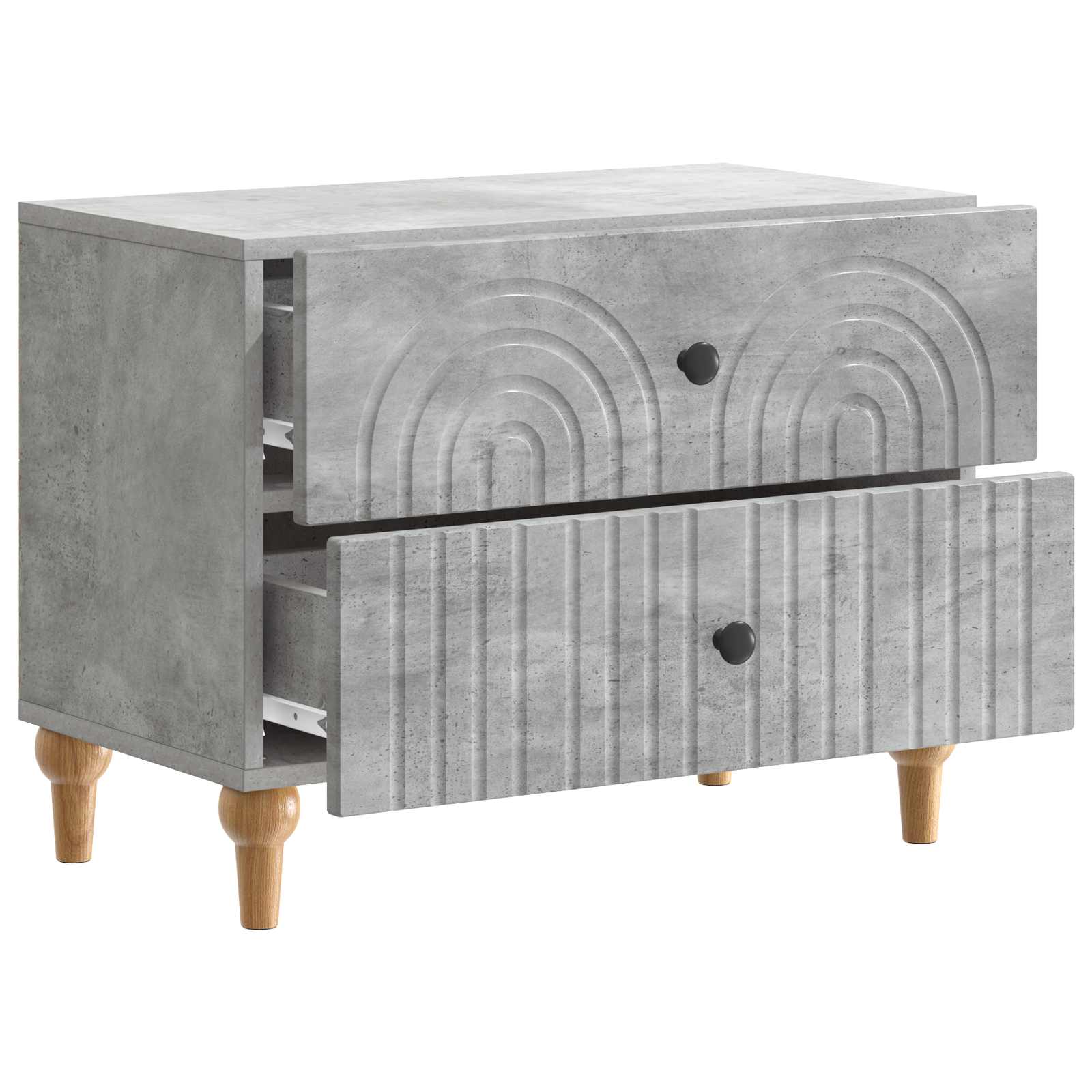 vidaXL Bedside Cabinet Concrete Grey 62 x 34.5 x 48 cm Engineered Wood 4