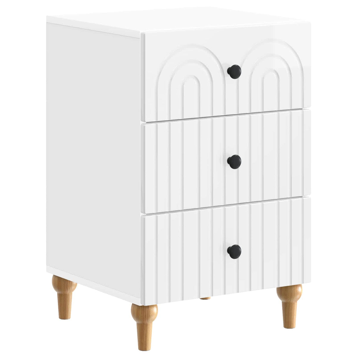 vidaXL Bedside Cabinet with Drawer High Gloss White 43x 41 x 66.5 cm 2