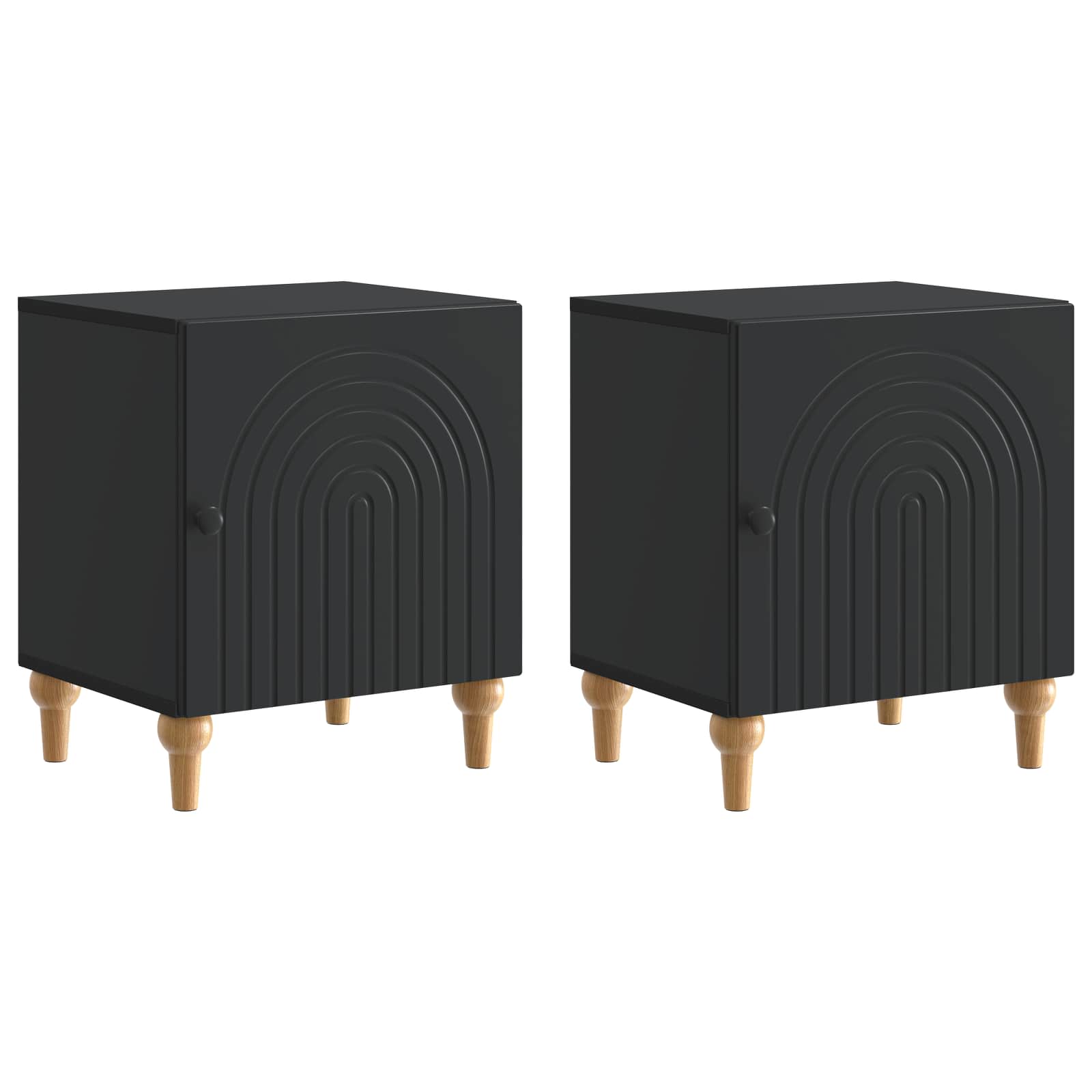 vidaXL Bedside Cabinet 2 pcs Black 43 x 34.5 x 50 cm Engineered Wood 2