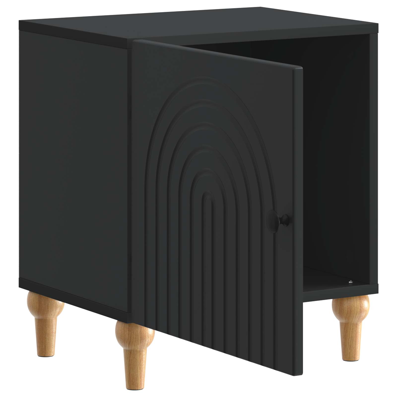vidaXL Bedside Cabinet 2 pcs Black 43 x 34.5 x 50 cm Engineered Wood 6