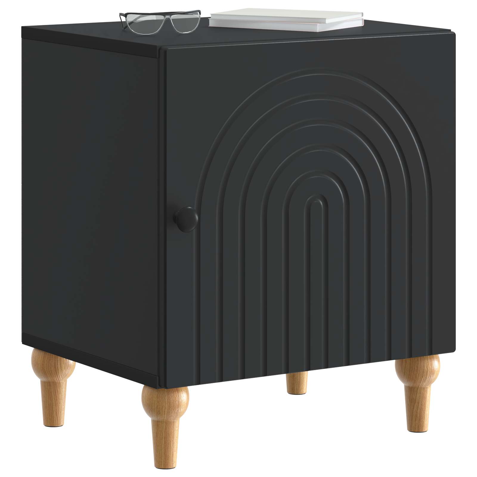 vidaXL Bedside Cabinet 2 pcs Black 43 x 34.5 x 50 cm Engineered Wood 3