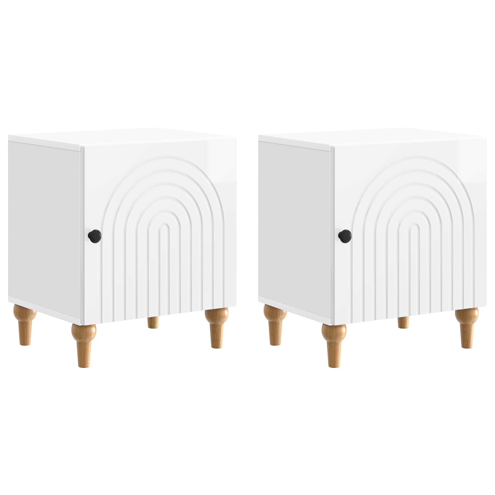 vidaXL Bedside Cabinet 2 pcs High Gloss White 43 x 34.5 x 50 cm 2