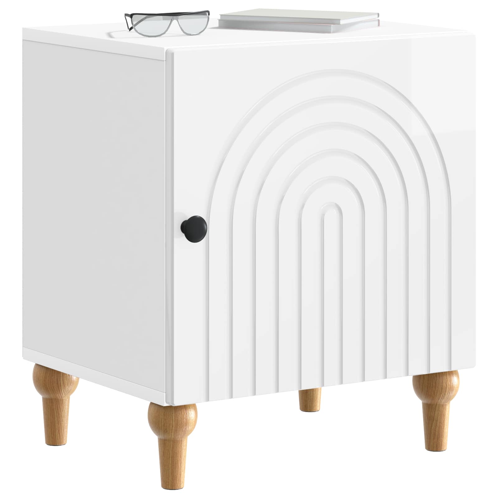 vidaXL Bedside Cabinet 2 pcs High Gloss White 43 x 34.5 x 50 cm 3
