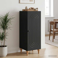 Sideboard 33 x 34.5 x 90 cm Engineered Wood Black