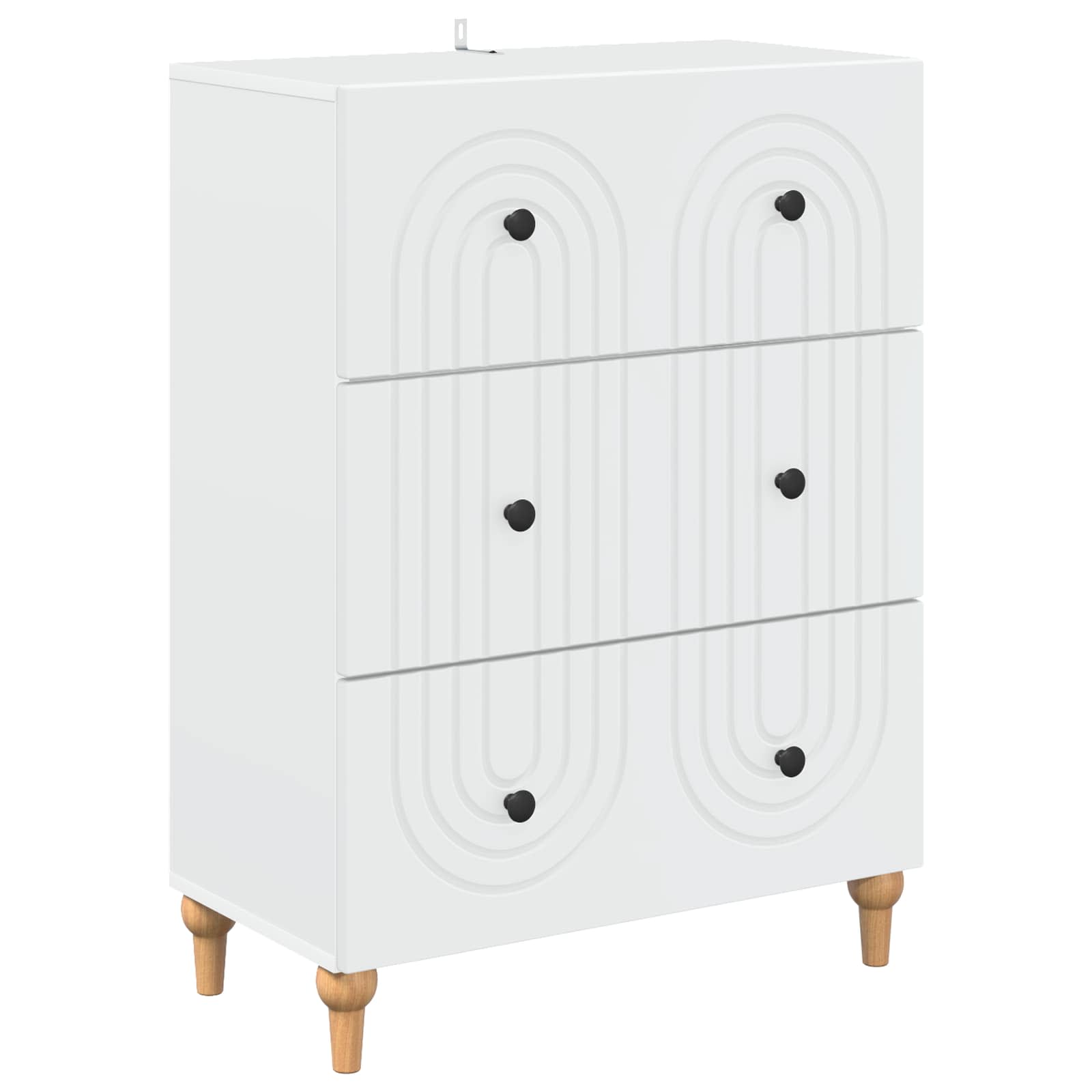 vidaXL Drawer Cabinet White 66 x 34.5 x 90 cm Engineered Wood 2