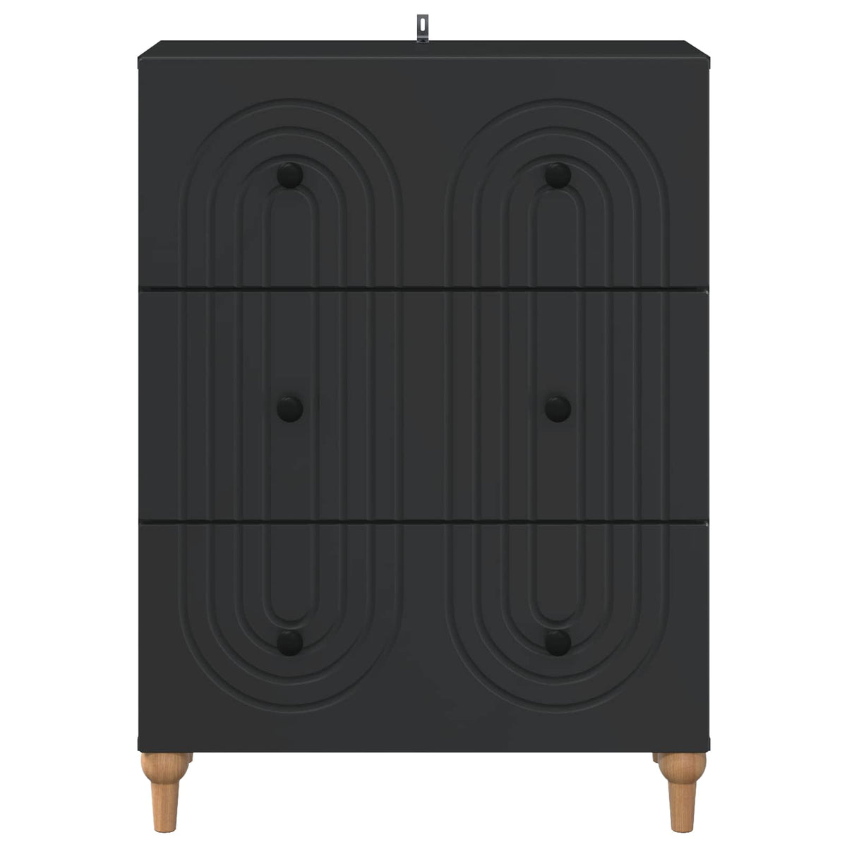Drawer Cabinet Black Engineered Wood, image 6