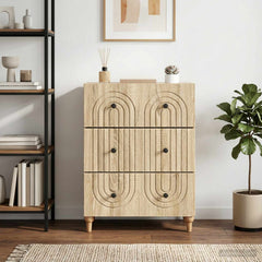 vidaXL Drawer Cabinet Sonoma Oak 66 x 34.5 x 90 cm Engineered Wood 1
