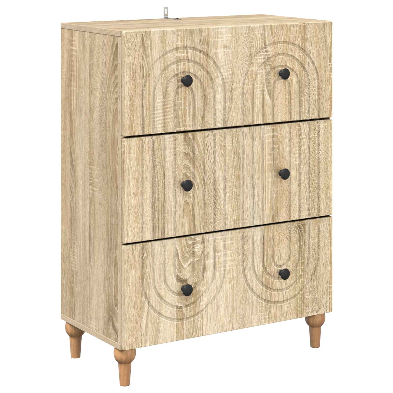 vidaXL Drawer Cabinet Sonoma Oak 66 x 34.5 x 90 cm Engineered Wood 2