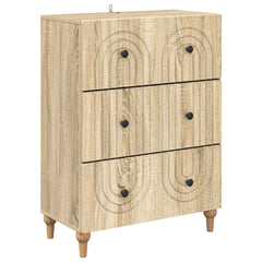 vidaXL Drawer Cabinet Sonoma Oak 66 x 34.5 x 90 cm Engineered Wood 2