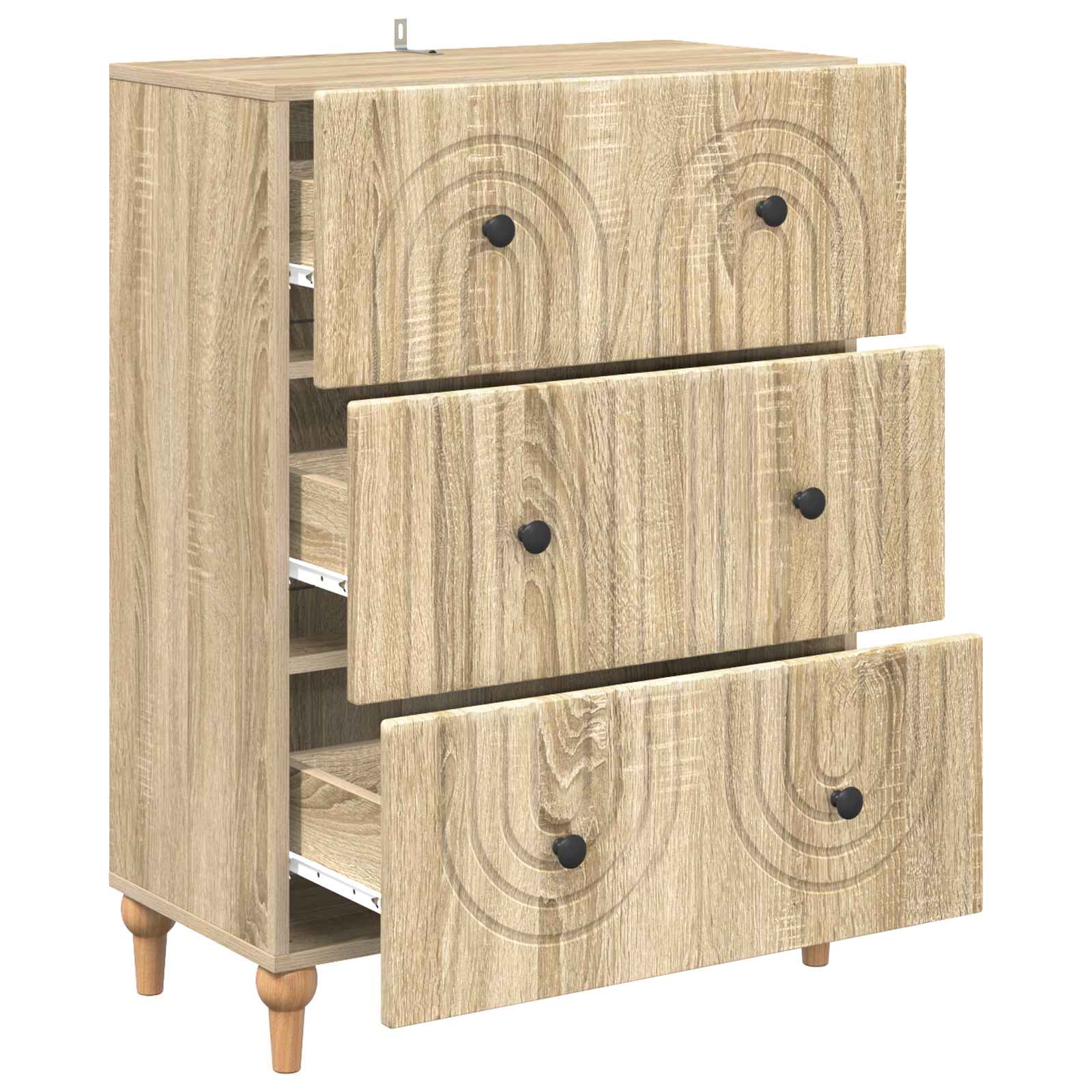 vidaXL Drawer Cabinet Sonoma Oak 66 x 34.5 x 90 cm Engineered Wood 5
