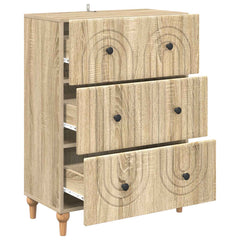 vidaXL Drawer Cabinet Sonoma Oak 66 x 34.5 x 90 cm Engineered Wood 5