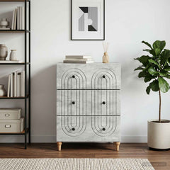vidaXL Drawer Cabinet Concrete Grey 66 x 34.5 x 90 cm Engineered Wood 1