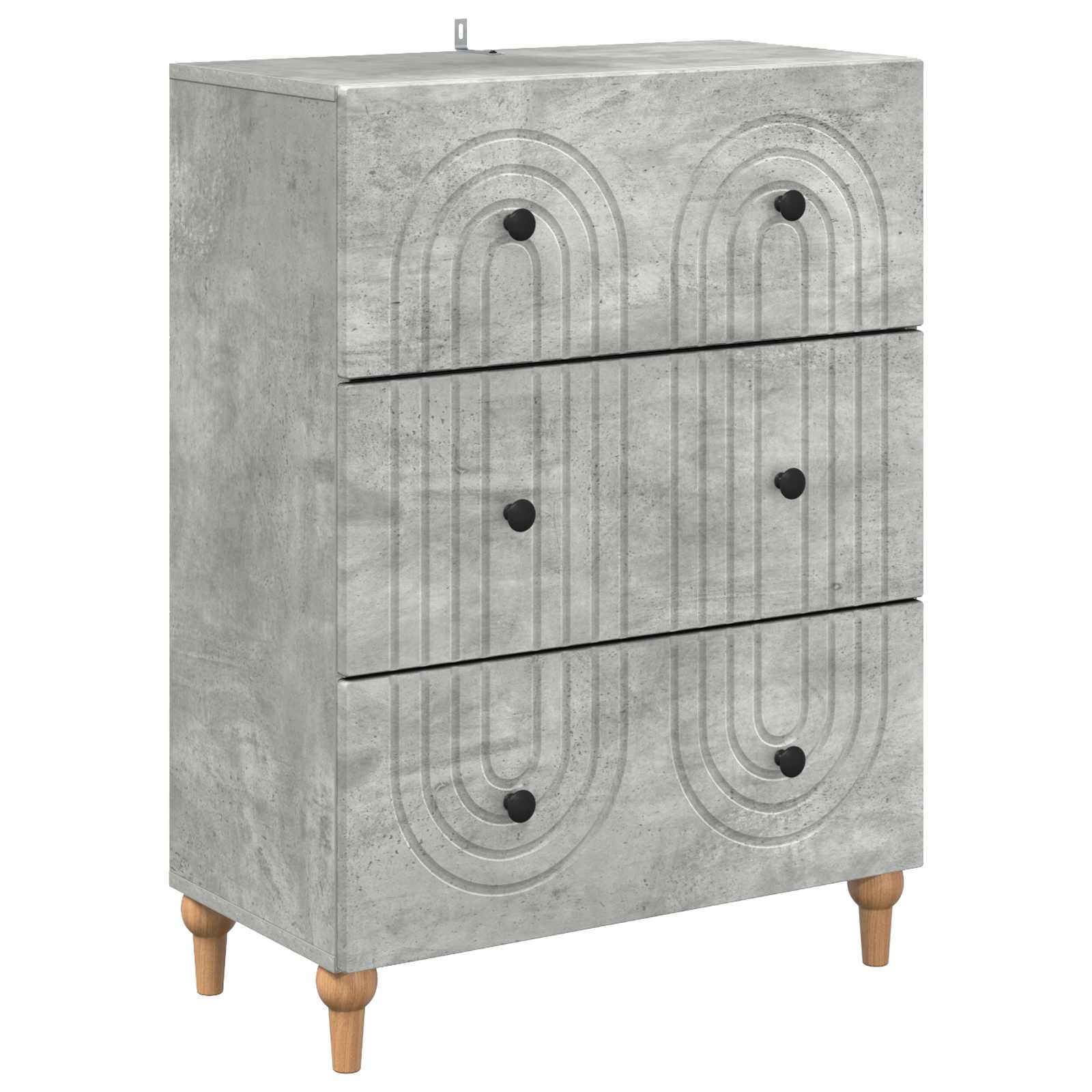 vidaXL Drawer Cabinet Concrete Grey 66 x 34.5 x 90 cm Engineered Wood 2