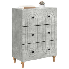 vidaXL Drawer Cabinet Concrete Grey 66 x 34.5 x 90 cm Engineered Wood 3