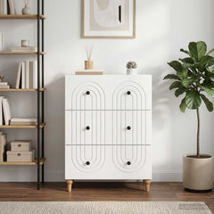 Drawer Cabinet High Gloss White, image 4