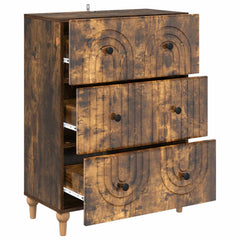 vidaXL Drawer Cabinet Smoked Oak 66 x 34.5 x 90 cm Engineered Wood 5