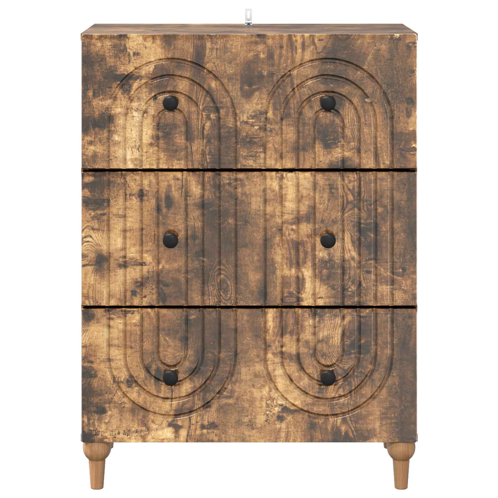 vidaXL Drawer Cabinet Smoked Oak 66 x 34.5 x 90 cm Engineered Wood 6