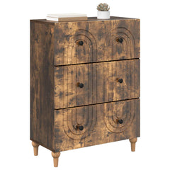 vidaXL Drawer Cabinet Smoked Oak 66 x 34.5 x 90 cm Engineered Wood 3
