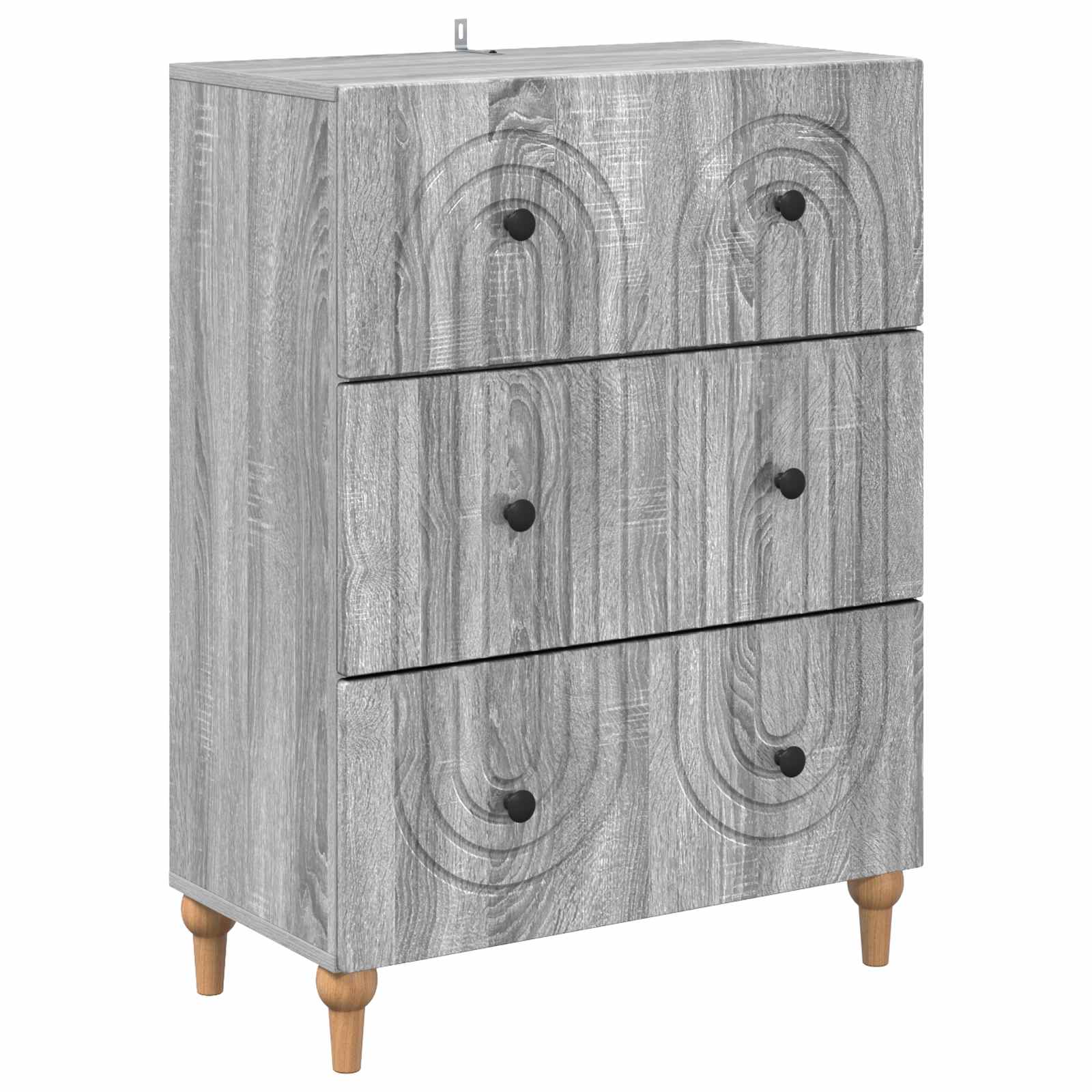 vidaXL Drawer Cabinet Grey Sonoma 66 x 34.5 x 90 cm Engineered Wood 2