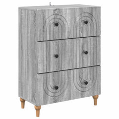 vidaXL Drawer Cabinet Grey Sonoma 66 x 34.5 x 90 cm Engineered Wood 2