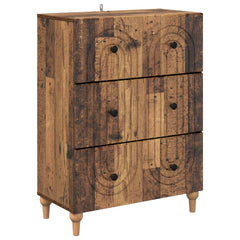 vidaXL Drawer Cabinet Old Wood 66 x 34.5 x 90 cm Engineered Wood 2