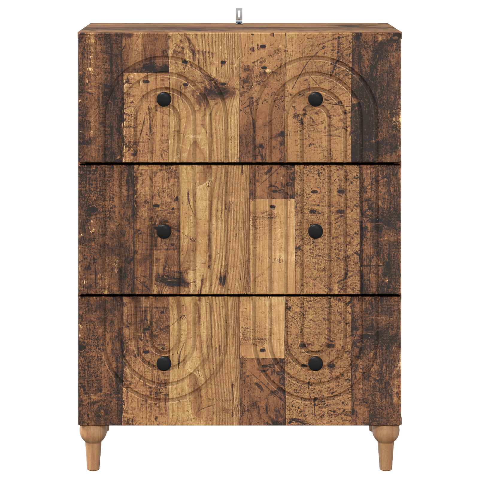 vidaXL Drawer Cabinet Old Wood 66 x 34.5 x 90 cm Engineered Wood 6