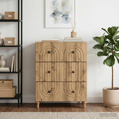 vidaXL Drawer Cabinet 66 x 34.5 x 90 cm Engineered Wood Artisan Oak 1