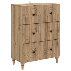 vidaXL Drawer Cabinet 66 x 34.5 x 90 cm Engineered Wood Artisan Oak 2