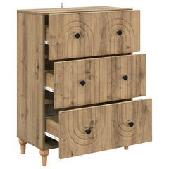 vidaXL Drawer Cabinet 66 x 34.5 x 90 cm Engineered Wood Artisan Oak 5
