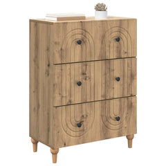 vidaXL Drawer Cabinet 66 x 34.5 x 90 cm Engineered Wood Artisan Oak 3