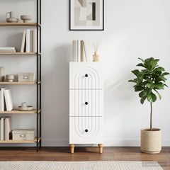 vidaXL Drawer Cabinet White 33 x 34.5 x 90 cm Engineered Wood 1
