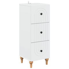vidaXL Drawer Cabinet White 33 x 34.5 x 90 cm Engineered Wood 2