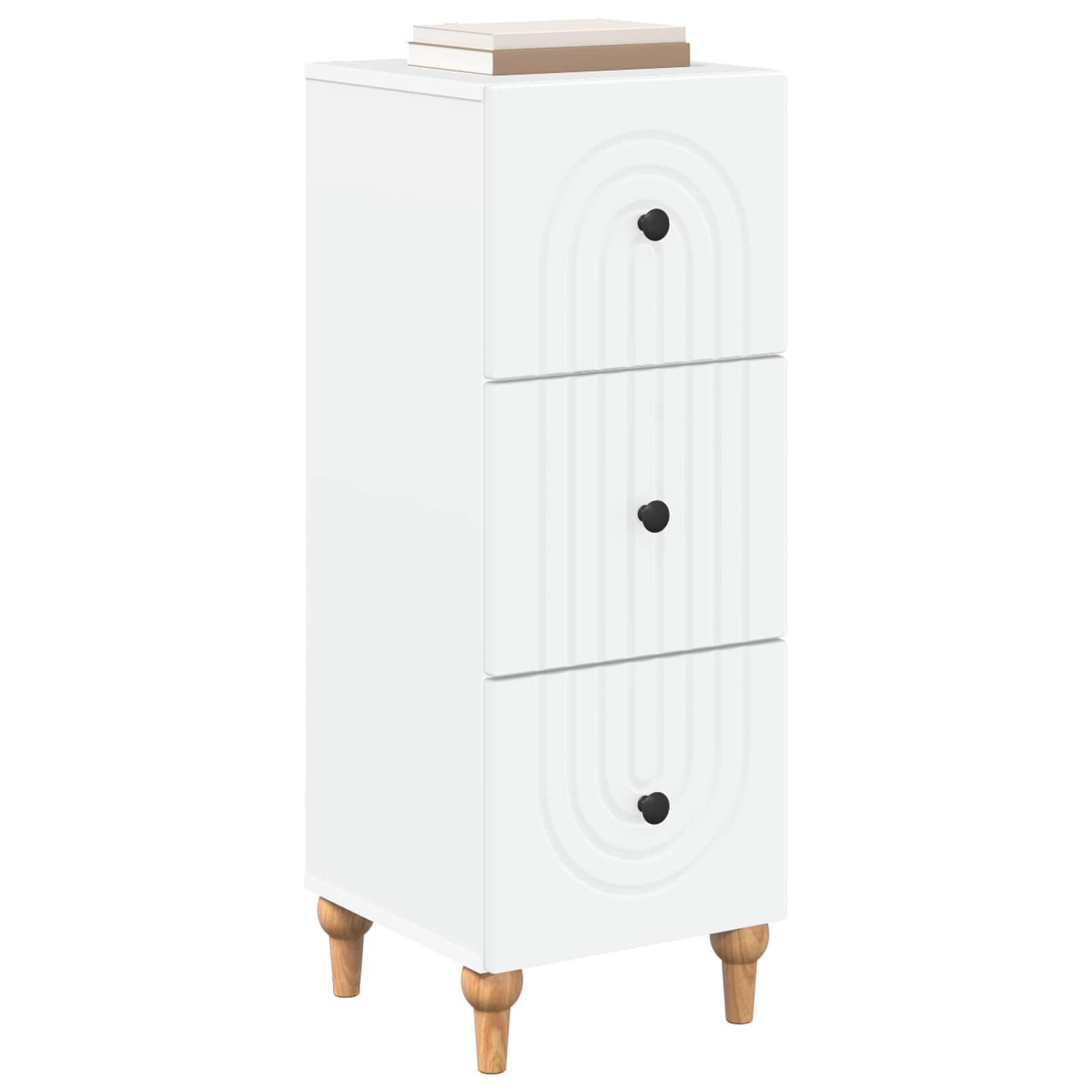 vidaXL Drawer Cabinet White 33 x 34.5 x 90 cm Engineered Wood 3