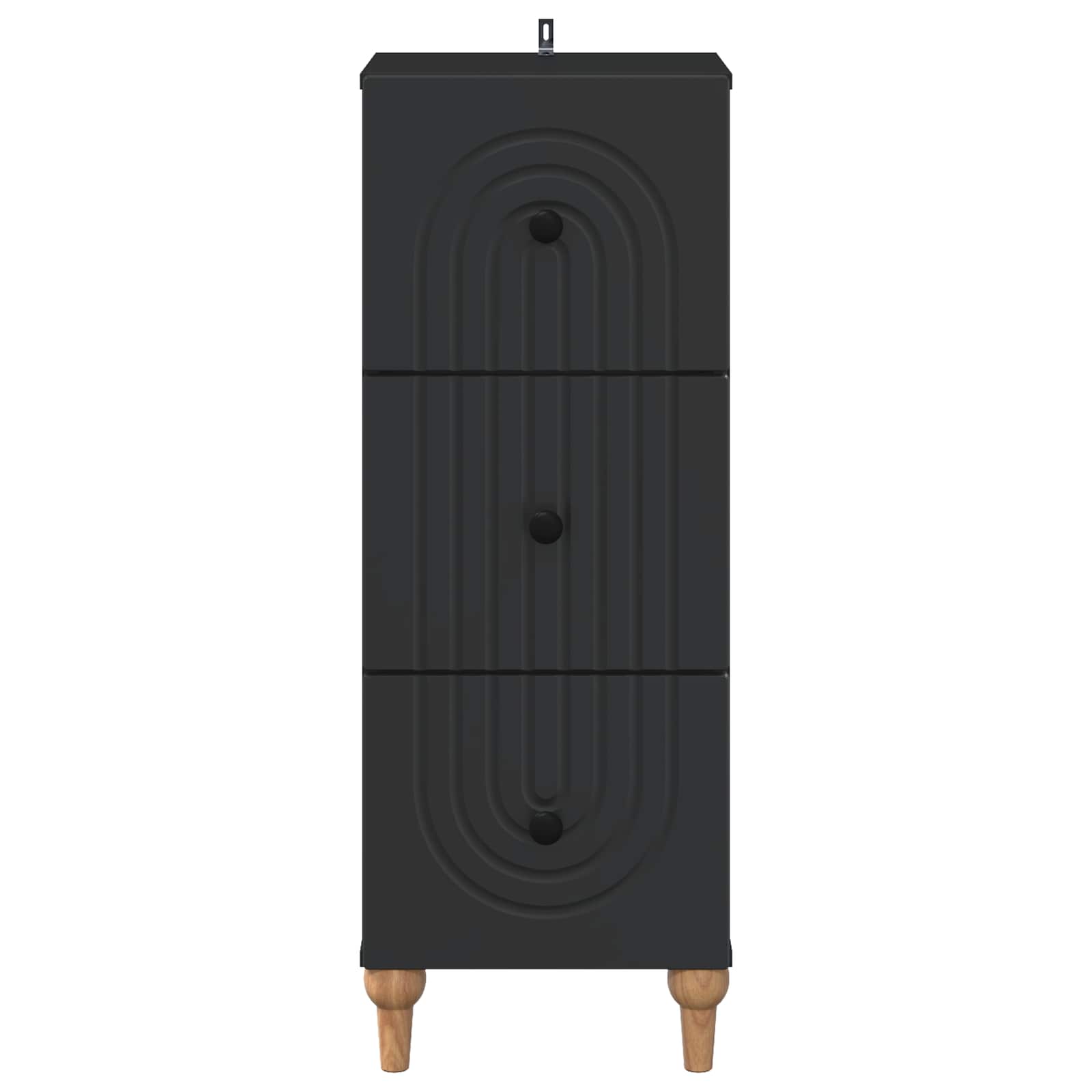 vidaXL Drawer Cabinet 33 x 34.5 x 90 cm Engineered Wood Black 6