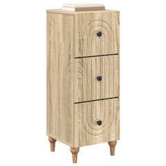 vidaXL Drawer Cabinet 33 x 34.5 x 90 cm Engineered Wood Sonoma Oak 3