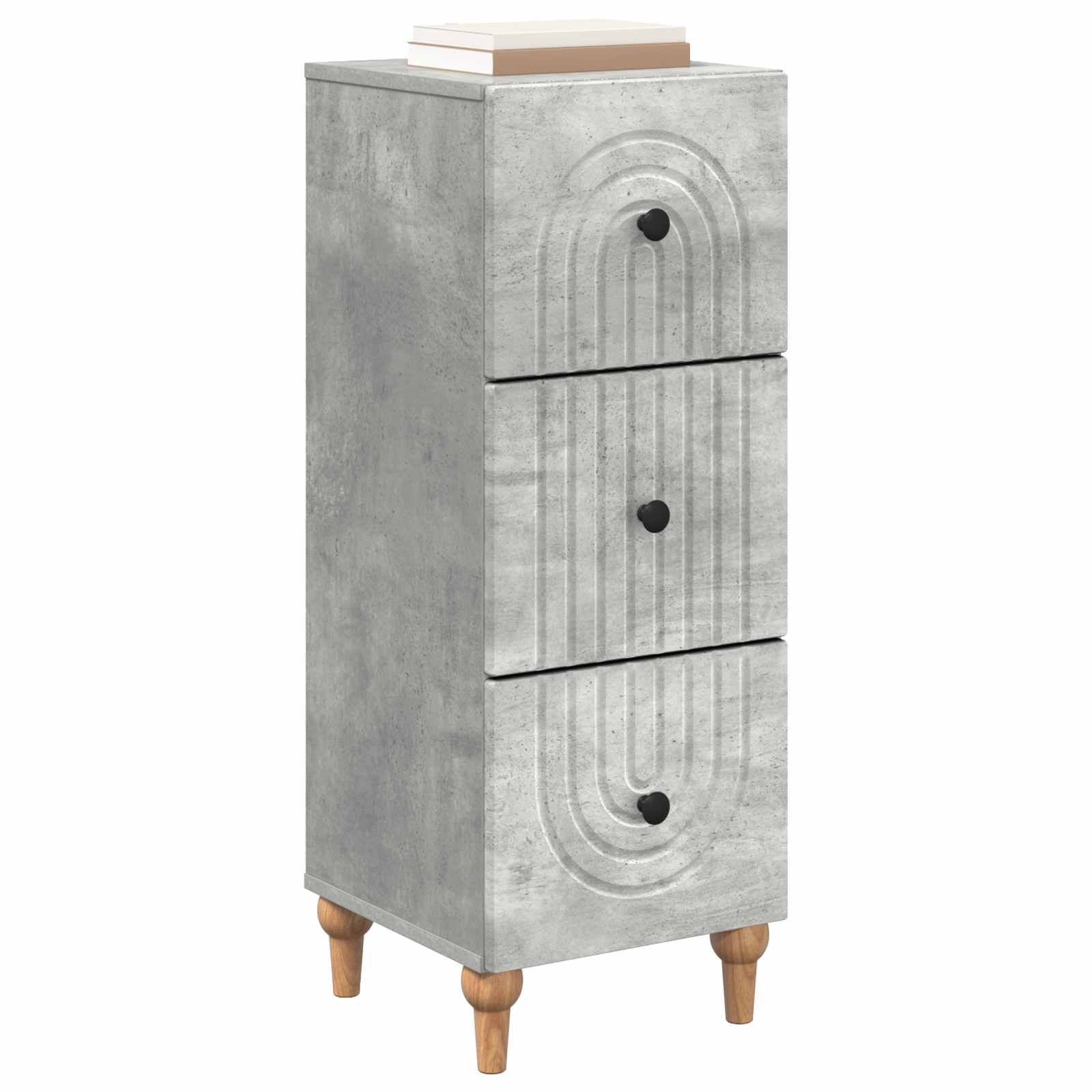 vidaXL Drawer Cabinet 33 x 34.5 x 90 cm Engineered Wood Concrete Grey 3