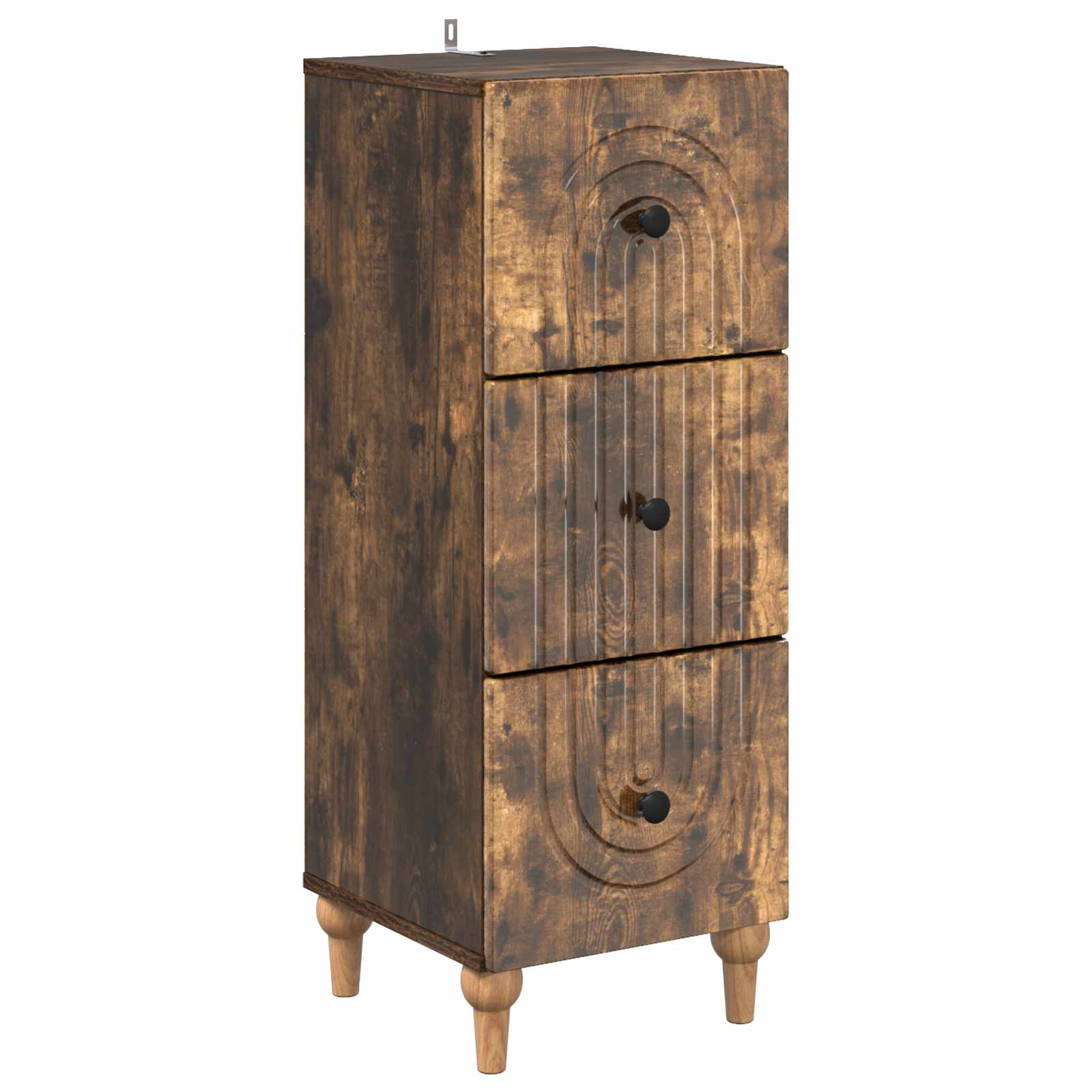 vidaXL Drawer Cabinet 33 x 34.5 x 90 cm Engineered Wood Smoked Oak 2