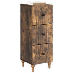 vidaXL Drawer Cabinet 33 x 34.5 x 90 cm Engineered Wood Smoked Oak 3