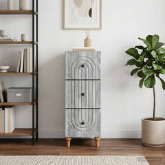 vidaXL Drawer Cabinet 33 x 34.5 x 90 cm Engineered Wood Grey Sonoma 5