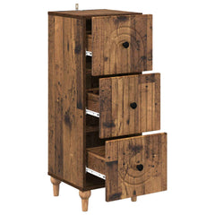 vidaXL Drawer Cabinet 33 x 34.5 x 90 cm Engineered Wood Old Wood 5