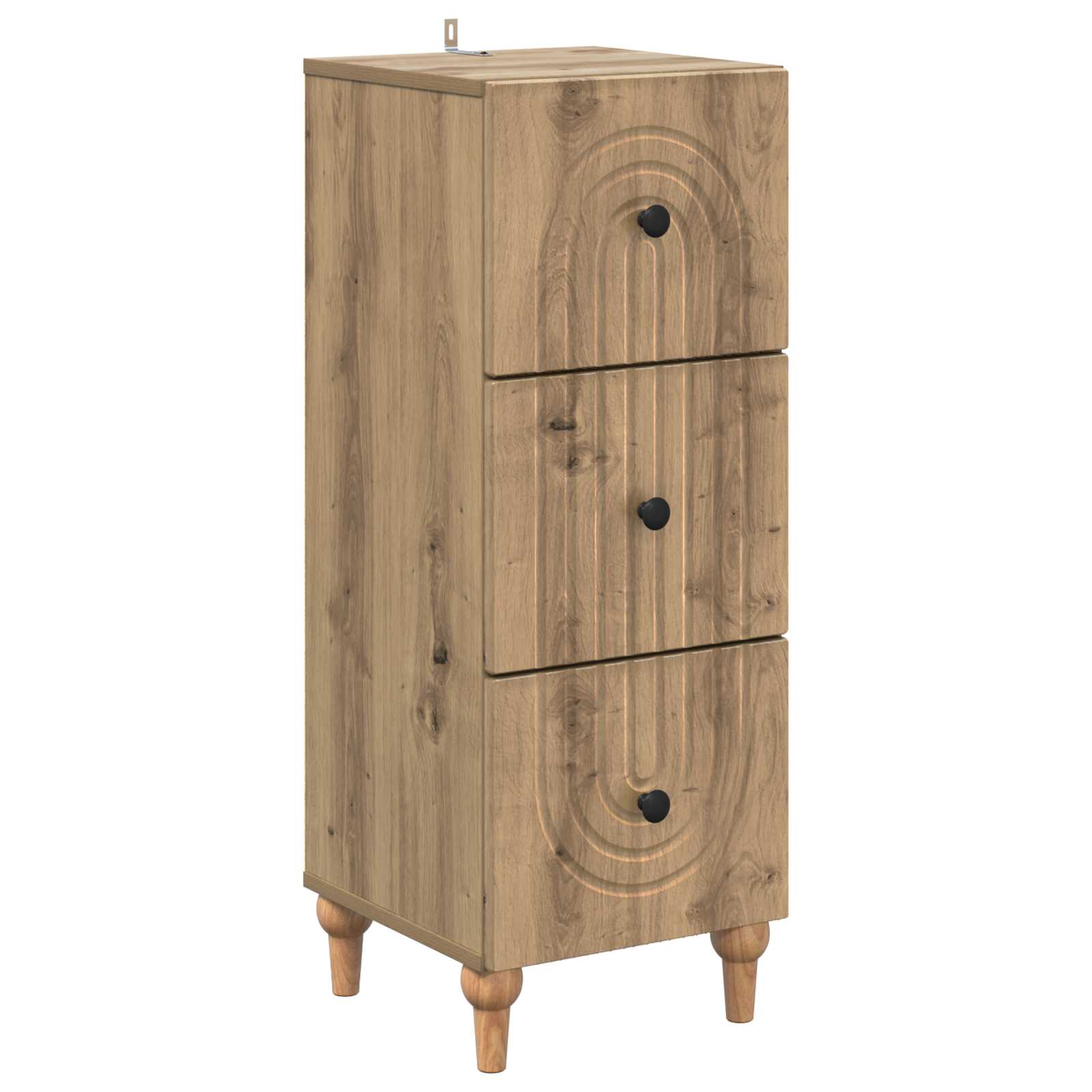vidaXL Drawer Cabinet 33 x 34.5 x 90 cm Engineered Wood Artisan Oak 2